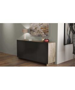 Cosma Credenza Moderna Antracite e Rovere Chiaro 150x41,5x76 cm