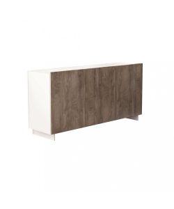 Cosma Credenza Moderna Bianco e Rovere Chiaro 150x41,5x76 cm 3 Ante