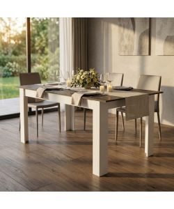 Cosma Tavolo allungabile rettangolare effetto cemento bianco grigio 160/200x90x75 cm
