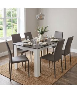 Cosma Tavolo allungabile rettangolare effetto cemento bianco grigio 160/200x90x75 cm