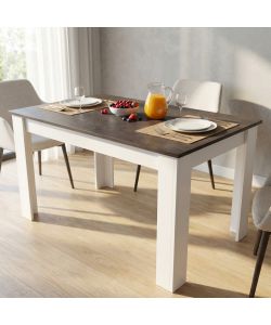 Cosma Tavolo Rettangolare 138x80 cm Bianco Grigio Scuro Effetto Cemento