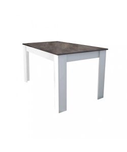 Cosma Tavolo Rettangolare 138x80 cm Bianco Grigio Scuro Effetto Cemento