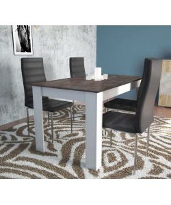 Cosma Tavolo Rettangolare 138x80 cm Bianco Grigio Scuro Effetto Cemento