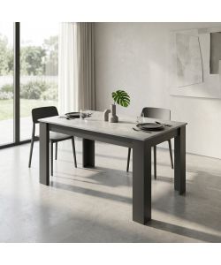 Cosma Tavolo Pepper Rettangolare Antracite e Grigio Cemento 160x80 cm