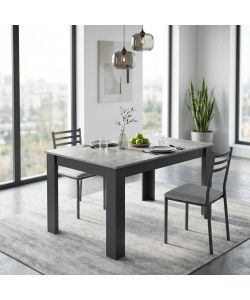 Cosma Tavolo Pepper Rettangolare Antracite e Grigio Cemento 160x80 cm