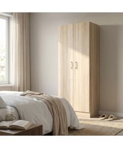 Cosma Armadio 2 Ante Leopold Quercia Chiaro 80x52x190 cm Moderno