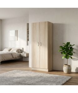 Cosma Armadio 2 Ante Leopold Quercia Chiaro 80x52x190 cm Moderno