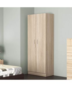 Cosma Armadio 2 Ante Leopold Quercia Chiaro 80x52x190 cm Moderno