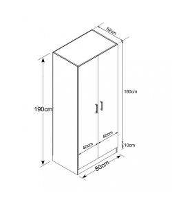 Cosma Armadio 2 Ante Leopold Quercia Chiaro 80x52x190 cm Moderno