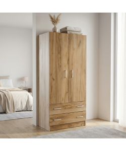 Cosma Armadio 2 Ante e 2 Cassetti Olmo 80x52x180 Moderno e Multifunzionale