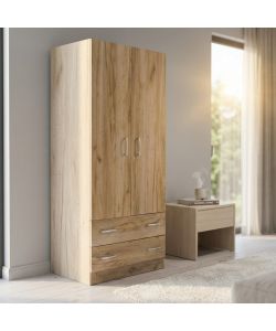 Cosma Armadio 2 Ante e 2 Cassetti Olmo 80x52x180 Moderno e Multifunzionale