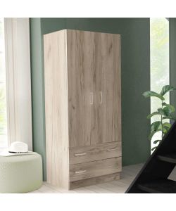 Cosma Armadio 2 Ante e 2 Cassetti Olmo 80x52x180 Moderno e Multifunzionale