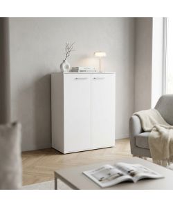 Cosma Mobiletto Bianco 2 Ante con 3 Ripiani 68x34x95 cm Moderno
