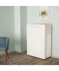Cosma Mobiletto Bianco 2 Ante con 3 Ripiani 68x34x95 cm Moderno