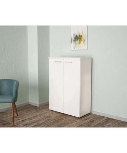 Cosma Mobiletto Bianco 2 Ante con 3 Ripiani 68x34x95 cm Moderno
