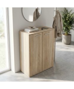 Cosma Mobiletto 2 Ante Quercia Chiaro 68x34x95 cm Design Moderno
