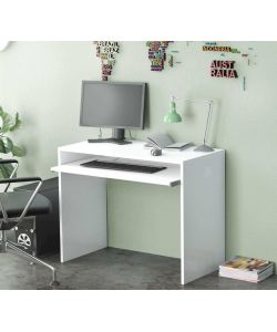 Cosma Porta PC Perry Bianco 90x45x74h cm con Ripiano Tastiera Estraibile