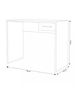 Cosma Scrivania Porta PC Quercia Chiaro 90x45x74 cm con Cassetto