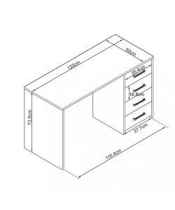 Cosma Porta PC Topaz Bianco 120x50x74 cm in Truciolato Rettangolare