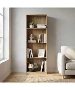 Cosma Libreria Moderna in Legno Rovere Grigio 58x25x165cm cm