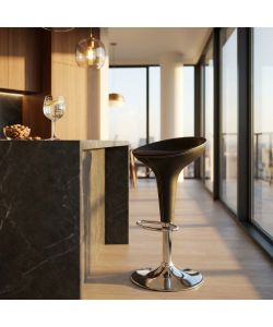 Cosma Sgabello Jago in Metallo e Plastica Nero 39,5x44,5x58/78 h