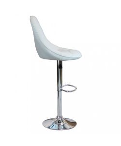 Cosma Sgabello Flynn Bianco in Metallo ed Ecopelle 59x55x95/116 cm