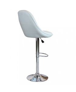 Cosma Sgabello Flynn Bianco in Metallo ed Ecopelle 59x55x95/116 cm