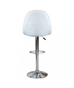 Cosma Sgabello Flynn Bianco in Metallo ed Ecopelle 59x55x95/116 cm