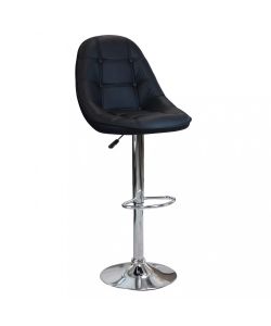 Cosma Sgabello Flynn Nero in Ecopelle 59x55x95/116 cm Metallo Moderno