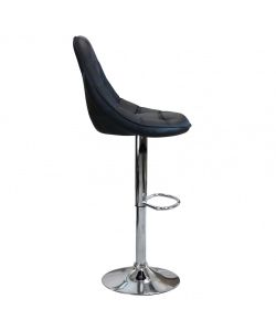 Cosma Sgabello Flynn Nero in Ecopelle 59x55x95/116 cm Metallo Moderno