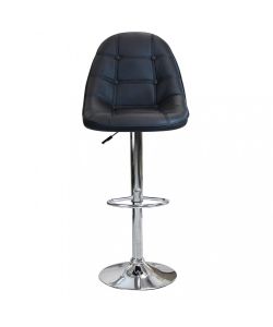 Cosma Sgabello Flynn Nero in Ecopelle 59x55x95/116 cm Metallo Moderno
