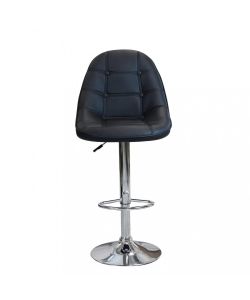 Cosma Sgabello Flynn Nero in Ecopelle 59x55x95/116 cm Metallo Moderno