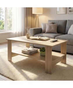 Cosma Tavolino Salotto Rovere Chiaro 100x55x41 cm Moderno Rettangolare