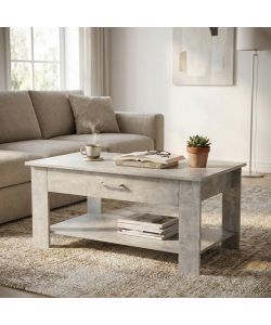 Cosma Tavolino da Salotto Myrto Grigio Effetto Cemento 110x60x44 cm