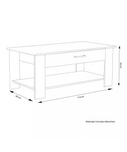 Cosma Tavolino Salotto Myrto Rovere Chiaro 110x60x44 cm Moderno