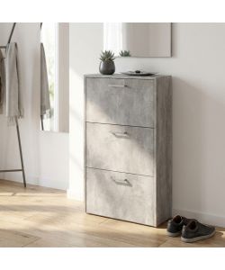 Cosma Scarpiera 3 Ante a Ribalta Grigio Effetto Cemento 59x25x105 cm