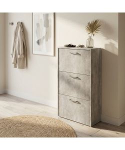 Cosma Scarpiera 3 Ante a Ribalta Grigio Effetto Cemento 59x25x105 cm