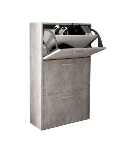 Cosma Scarpiera 3 Ante a Ribalta Grigio Effetto Cemento 59x25x105 cm