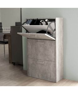 Cosma Scarpiera 3 Ante a Ribalta Grigio Effetto Cemento 59x25x105 cm