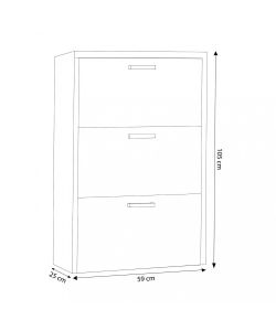Cosma Scarpiera 3 Ante a Ribalta Grigio Effetto Cemento 59x25x105 cm