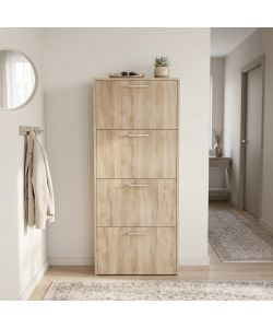 Cosma Scarpiera Moderna 4 Ante a Ribalta Olmo Chiaro 59x25x140 cm