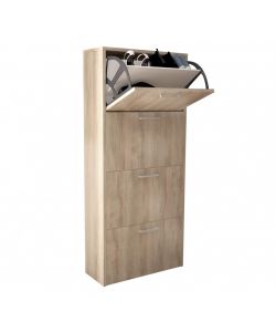 Cosma Scarpiera Moderna 4 Ante a Ribalta Olmo Chiaro 59x25x140 cm