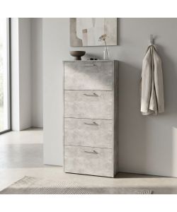 Cosma Scarpiera Moderna 4 Ante a Ribalta Grigio Cemento 59x25x140 cm