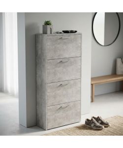 Cosma Scarpiera Moderna 4 Ante a Ribalta Grigio Cemento 59x25x140 cm