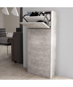 Cosma Scarpiera Moderna 4 Ante a Ribalta Grigio Cemento 59x25x140 cm