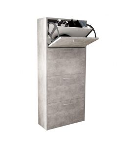 Cosma Scarpiera Moderna 4 Ante a Ribalta Grigio Cemento 59x25x140 cm