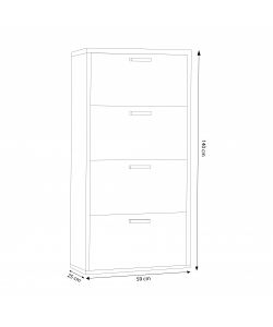 Cosma Scarpiera 4 ante a ribalta Pino chiaro 59x25x140 cm moderna
