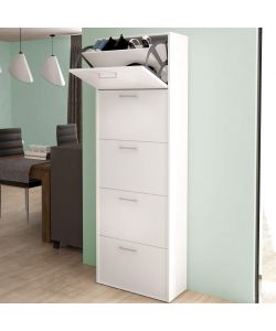 Cosma Scarpiera moderna 5 ante ribalta Bianco 59x25x172 cm salvaspazio