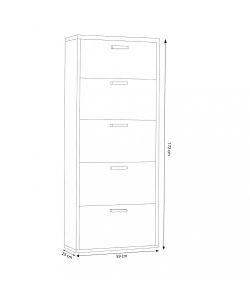 Cosma Scarpiera moderna 5 ante ribalta Bianco 59x25x172 cm salvaspazio