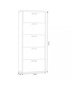 Cosma Scarpiera 5 Ante a Ribalta Olmo Chiaro 59x25x172 cm Moderna